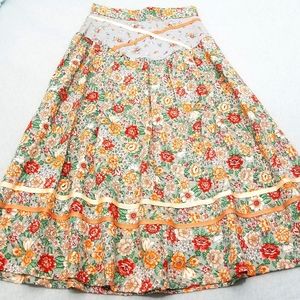 Vintage: Floral Empire Waist Boho Skirt